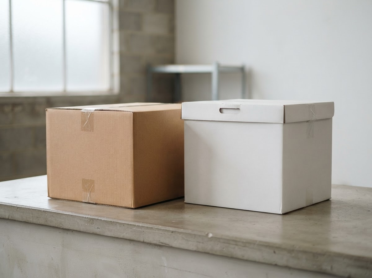 Sealed supply and transport containers on a clean loading counter